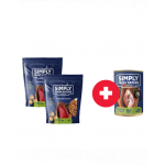 SIMPLY FROM NATURE Recompensa caine, vanilie si strut 2 x 300g + conserva fazan si morcov GRATIS