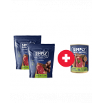 SIMPLY FROM NATURE Carnaciori snack caini, caprioara 2 x 300g + conserva vanat si hrisca GRATIS