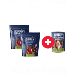 SIMPLY FROM NATURE Carnati pentru caini, cu mistret 2 x 300g + conserva fazan si morcovi GRATIS