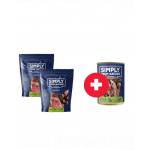 SIMPLY FROM NATURE Snack cu vita, pentru caini 2 x 200g + conserva rata si morcov GRATIS