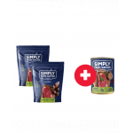 SIMPLY FROM NATURE Carnaciori pentru caini, din carne cerb 2 x 200g + conserva vanat si hrisca GRATIS