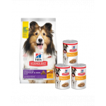 HILL'S Canine Adult Sensitive Stomach&amp;Skin 14 kg + 3 conserve GRATIS