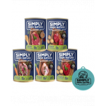 SIMPLY FROM NATURE Hrana caini, mix arome 6 x 400g + capac conserva