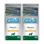 FARMINA Vet Life Obesity Fish 12 kg x 2 hrana dietetica pentru caini supraponderali, cu peste