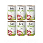 BRIT Pate&amp;Meat duck 6x400 g pate cu rata pentru caini