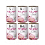 BRIT Pate&amp;Meat puppy 6x400 g pate hrana catelusi, pasare