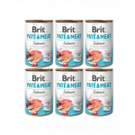 BRIT Pate&amp;Meat salmon 6x400 g pate cu somon pentru caini