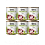 BRIT Pate&amp;Meat Duck 6x800 g pate cu rata, pentru caini