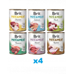 BRIT Pate&amp;Meat Mix arome 24x800 g pate pentru caini