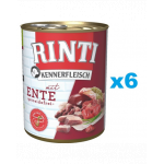 RINTI Kennerfleisch Duck rata 6x800 g conserve hrana caine