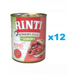 RINTI Kennerfleish Senior Beef 12x400 g cu vita, pentru caine senior