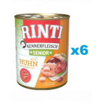RINTI Kennerfleish Senior Chicken 6x400 g cu pui, hrana caine senior