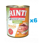 RINTI Kennerfleish Senior Chicken 6x800 g conserve alimente caini, cu pui