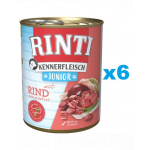 RINTI Kennerfleish Junior Beef 6x800 g cu vita, conserva hrana caine junior