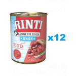 RINTI Kennerfleish Junior Beef 12x400 g conserve catei, cu vita