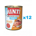 RINTI Kennerfleish Junior Chicken 12x400 g conserve cu pui, pentru catelusi