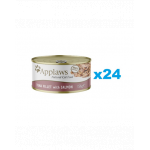 APPLAWS Cat Adult Tuna with Salmon in Broth Set conserve pisica, cu ton si somon in sos 24x156 g