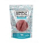 SIMPLY FROM NATURE Meat Strips carne oaie si orez pentru caini 80 g