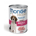 MONGE Fresh Hrana umeda pentru caini, cu bucati intregi de porc, 400g