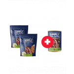 SIMPLY FROM NATURE Przysmaki treningowe z mięsem kaczki i bananami 2 x 300g + puszka Kaczka z marchewką GRATIS