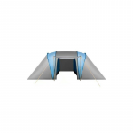 Cort camping, 4 persoane, cu plasa tantari, husa, albastru si gri, 400x140x210 cm, Isotrade