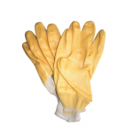 Manusi de Protectie PROTEK, Galbene, cu Pelicula din Cauciuc Nitrilic, Material Tricot