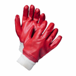 Manusi de Protectie PROTEK, Rosu, din PVC, Rezistente la Produse Petroliere, Manseta Elastica