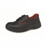 Pantofi de Protectie PROTEK Marimea 38, Bombeu Metalic, Piele Spalt de Bovina, Negru/Rosu
