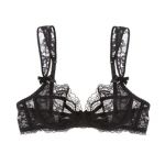 Sutien Bardot din dantela pentru femei negru 90D