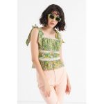 Bluza cu model floral si detalii perforate Pela