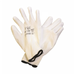 Manusi de Protectie PROTEK Bunting Albe ECO, Marimea 8, cu Poliuretan in Palma, Material Tricot din Nylon