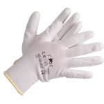 Manusi de Protectie PROTEK Bunting Albe ECO, Marimea 10, cu Poliuretan in Palma