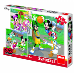 Puzzle 3 in 1 - Mickey si Minnie sportivii (3 x 55 piese)