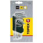 Set de 9 Chei Scurte Torx Topex, Dimensiuni T10- T50 mm