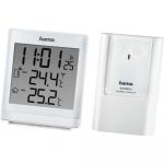 Statie meteo Hama EWS-870, Ceas DCF Radio, Avertizare inghet, 433 MHz, Alb