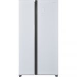 Side by Side Heinner HSBS-H442NFGWHE++, Full No Frost, Compresor Inverter, Smart, Eco, 442 l, 177 cm, Sticla Alba