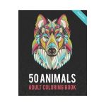 50 Animals Adult Coloring Book: Color Lion, Wolf, Bird, Horse, Cat, Dog, Owl, Elephant, and Many More - Angel Color