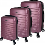 Set 3 trolere, Quasar & Co.®, Model Compatible Air, ABS, roz pudrat, Mic/Mediu/Mare