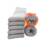 Set 5 perechi de șosete de iarnă pentru bărbați femei șosete calde de lână șosete de schi unisex mărimea 38-45 gri deschis