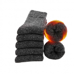 Set 5 perechi de șosete de iarnă pentru bărbați femei șosete calde de lână șosete de schi unisex mărimea 38-45 gri
