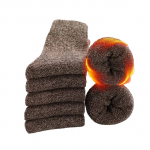 Set 5 perechi de șosete de iarnă pentru bărbați femei șosete calde de lână șosete de schi unisex mărimea 38-45 maro