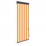 vidaXL Jaluzea tip rulou de exterior, alb și portocaliu, 60 x 250 cm
