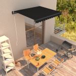 vidaXL Copertină retractabilă manual, antracit, 300 x 250 cm