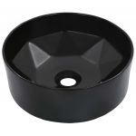 vidaXL Chiuvetă de baie, negru, 36 x 14 cm, ceramică