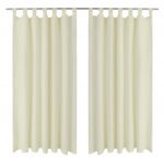 Draperii micro-satin cu bride, 140 x 175 cm, crem, 2 buc.