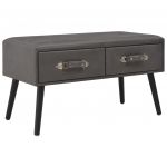 vidaXL Bancă cu sertare, gri, 80 cm, piele ecologică
