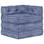 vidaXL Fotoliu puf modular, indigo, material textil