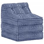 vidaXL Fotoliu puf modular, indigo, material textil