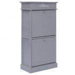 vidaXL Pantofar, gri, 50x28x98 cm, lemn de paulownia