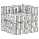 vidaXL Fotoliu puf modular, gri cu dungi, material textil